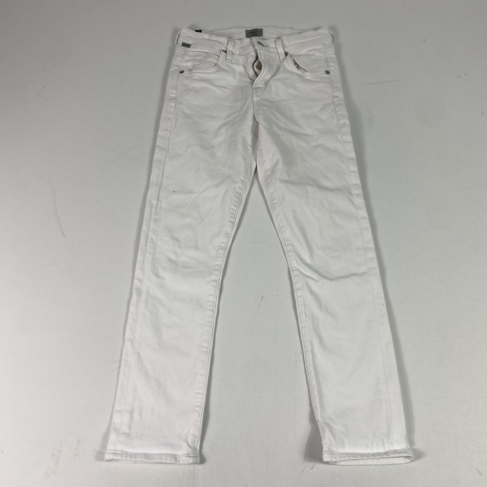 Citizens Of Humanity Elsa Jeans Womens 24 White Mid Rise Slim‎ Crop Ankle Denim